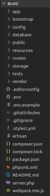 laravel dosya yapısı