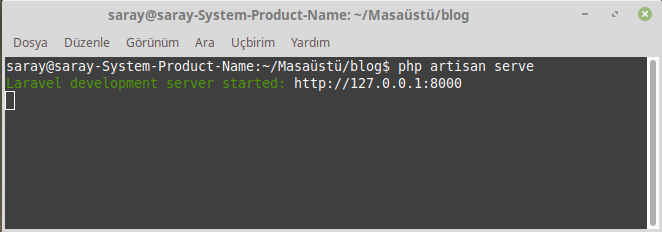 laravel kurulum