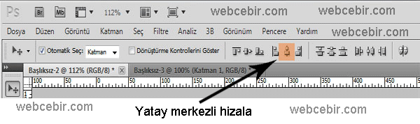 photoshop ortala